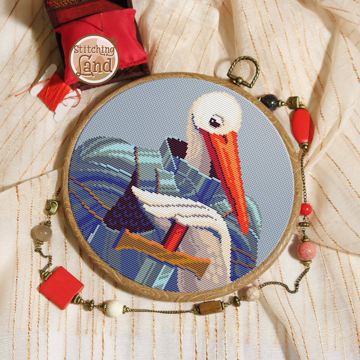Sir. Stork Cross Stitch Pattern