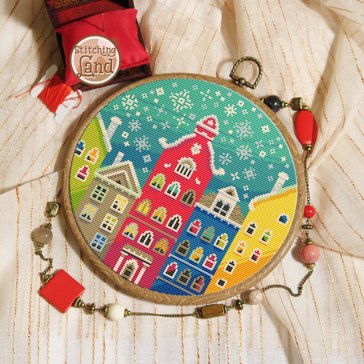 Snow Street Cross Stitch Pattern