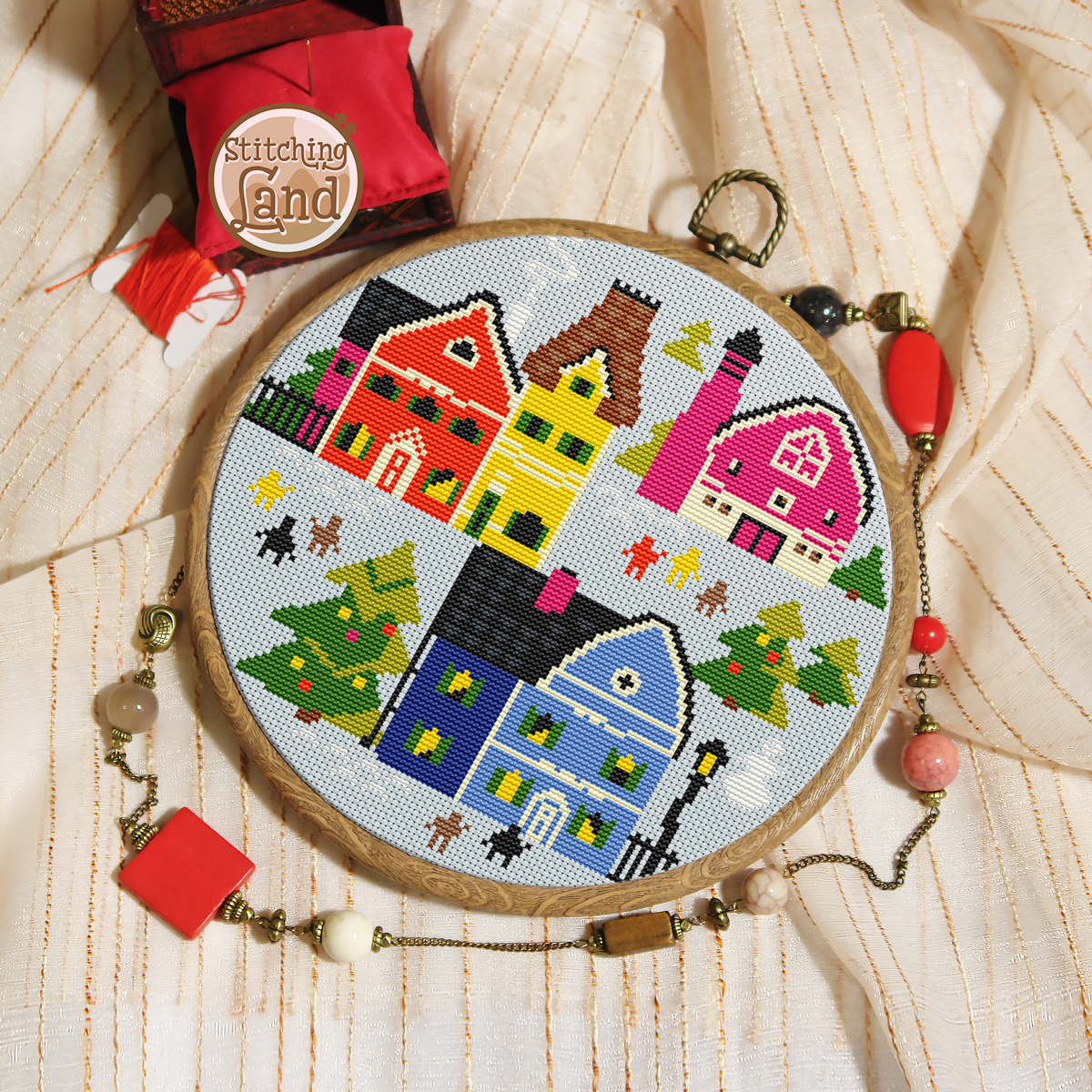 Snow Town Cross Stitch Pattern