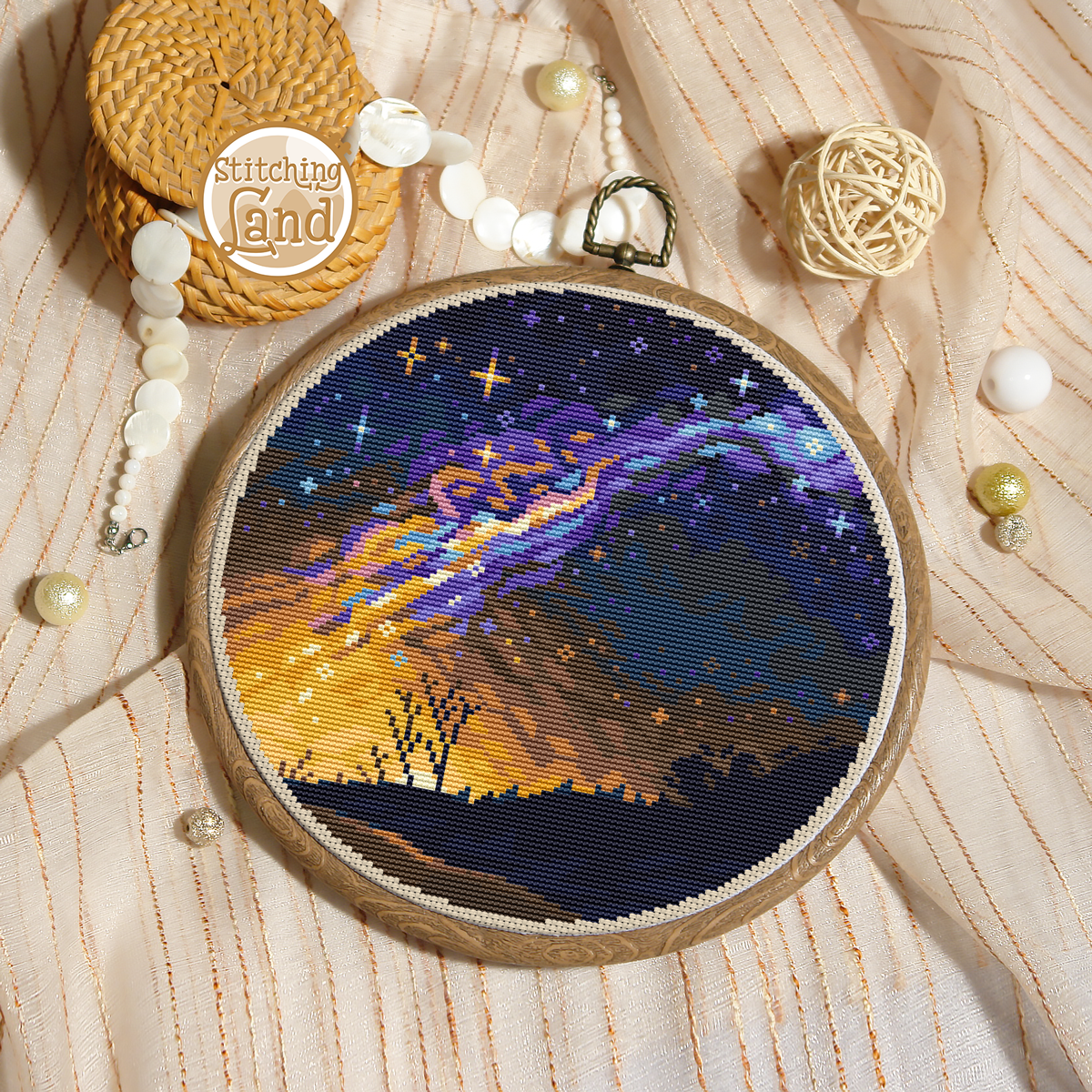 Starry Sky Cross Stitch Pattern