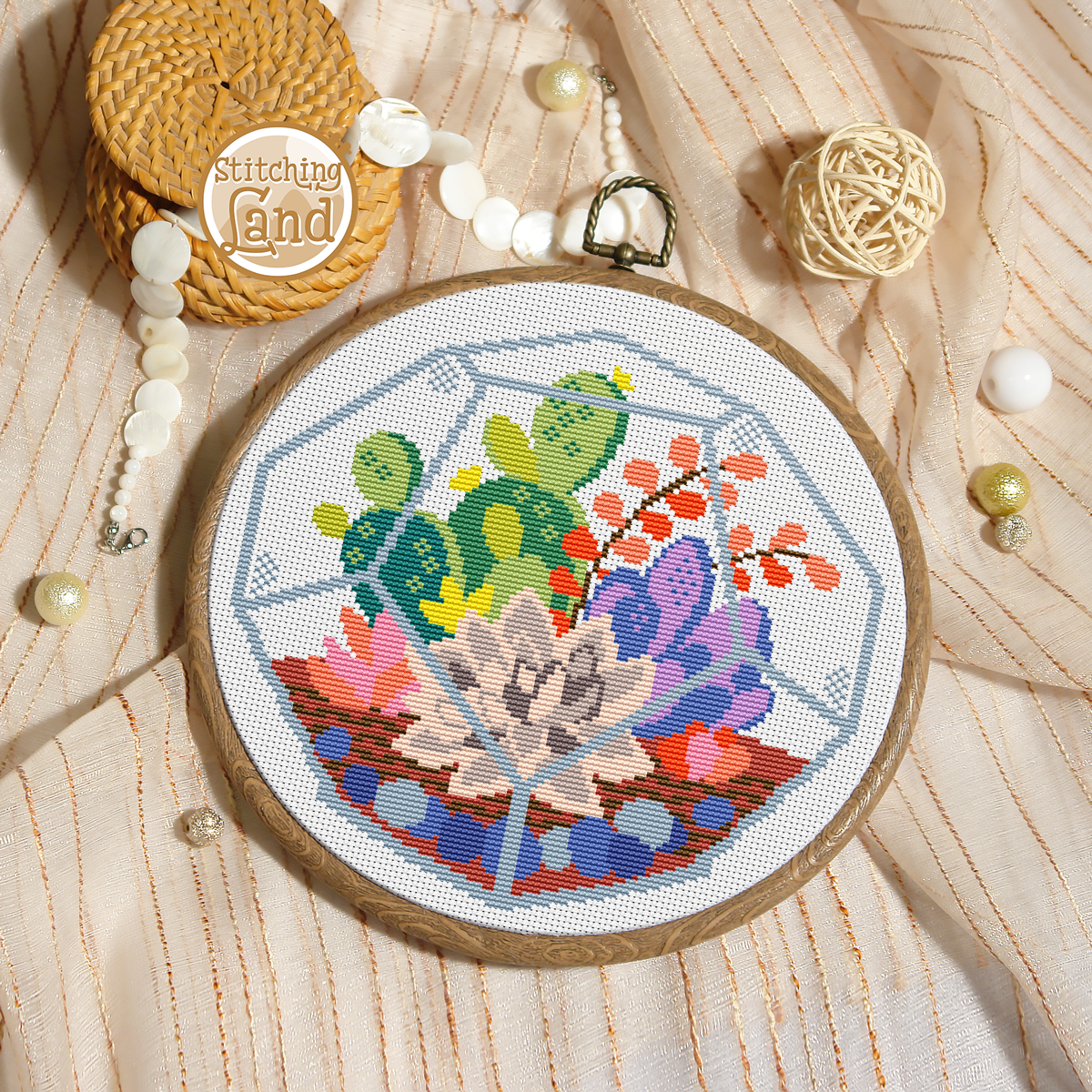 Succulents Cross Stitch Pattern