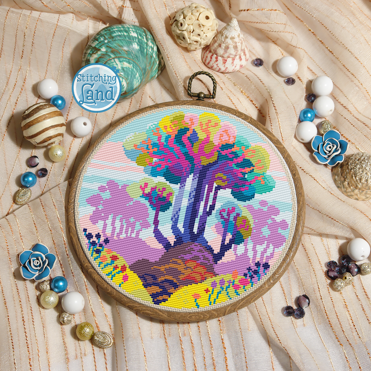 Summer Tree Cross Stitch Pattern