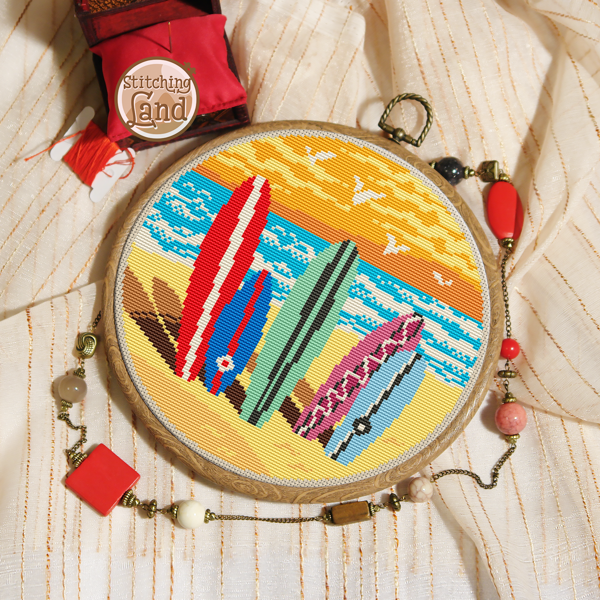 Surfing Cross Stitch Pattern