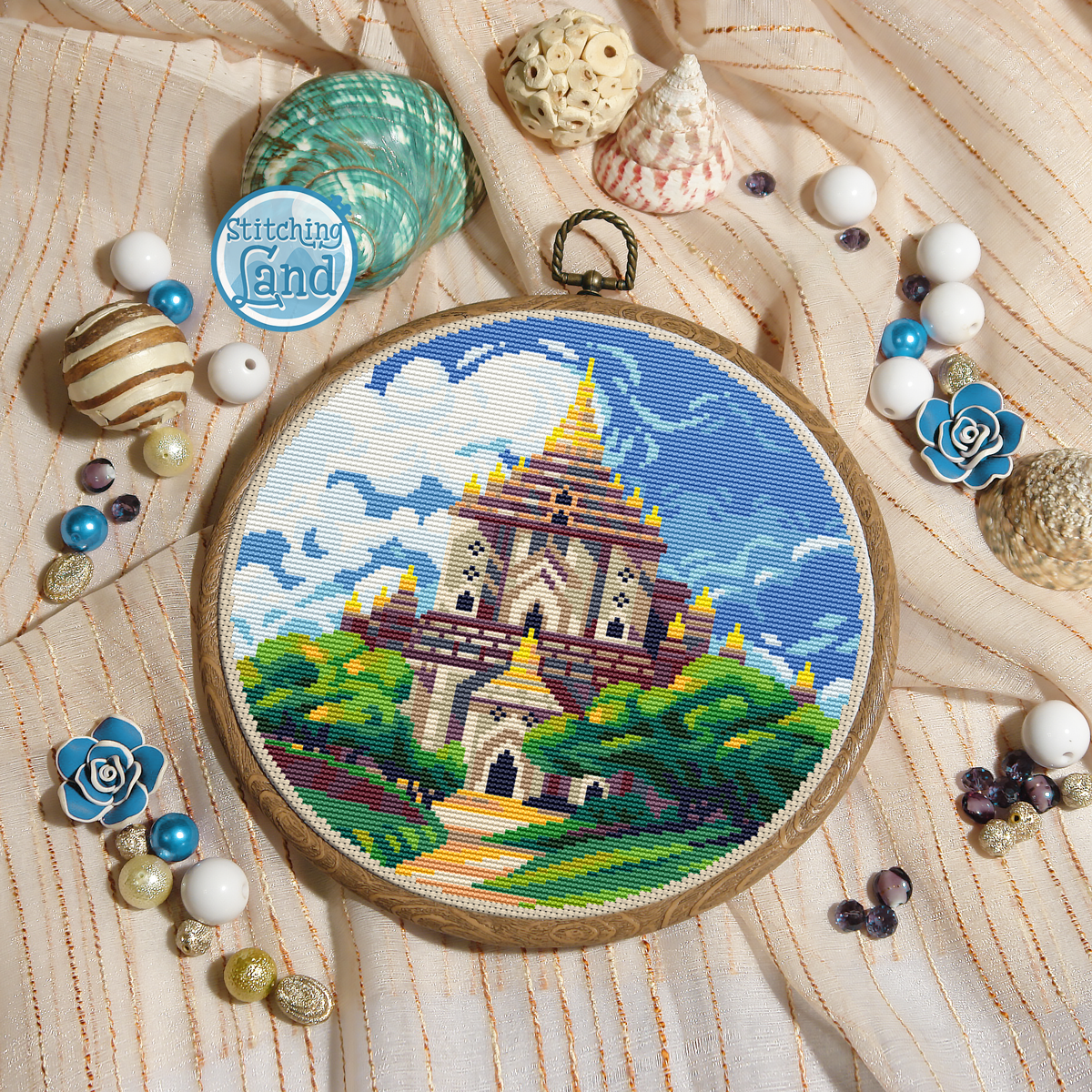 Thatbyinnyu Temple Cross Stitch Pattern