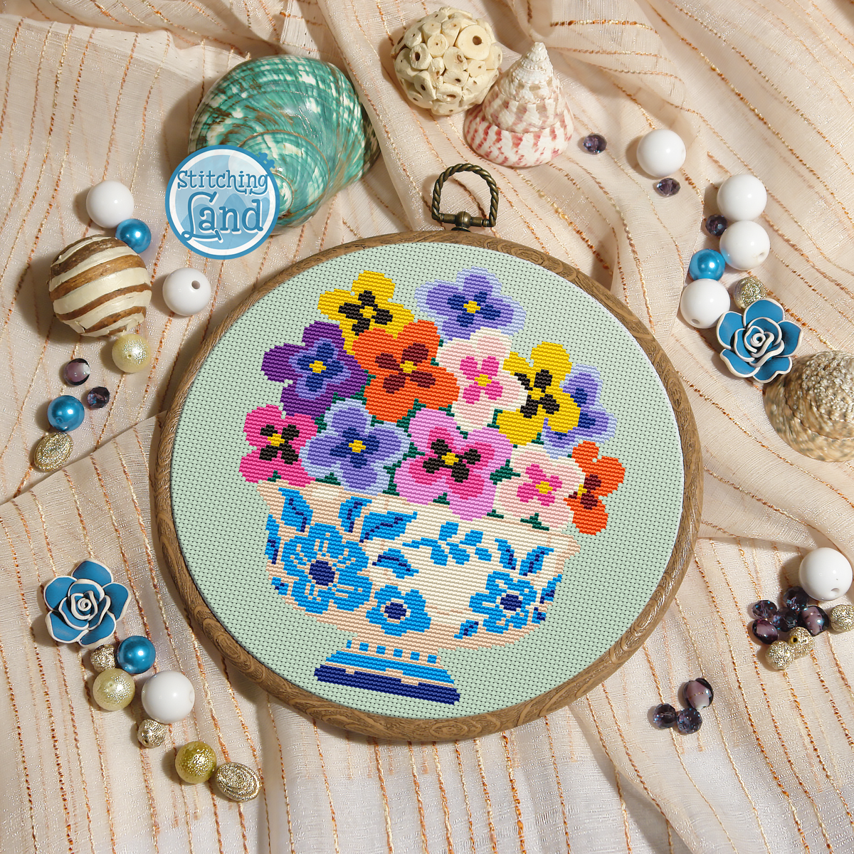 Vase Bouquet Cross Stitch Pattern