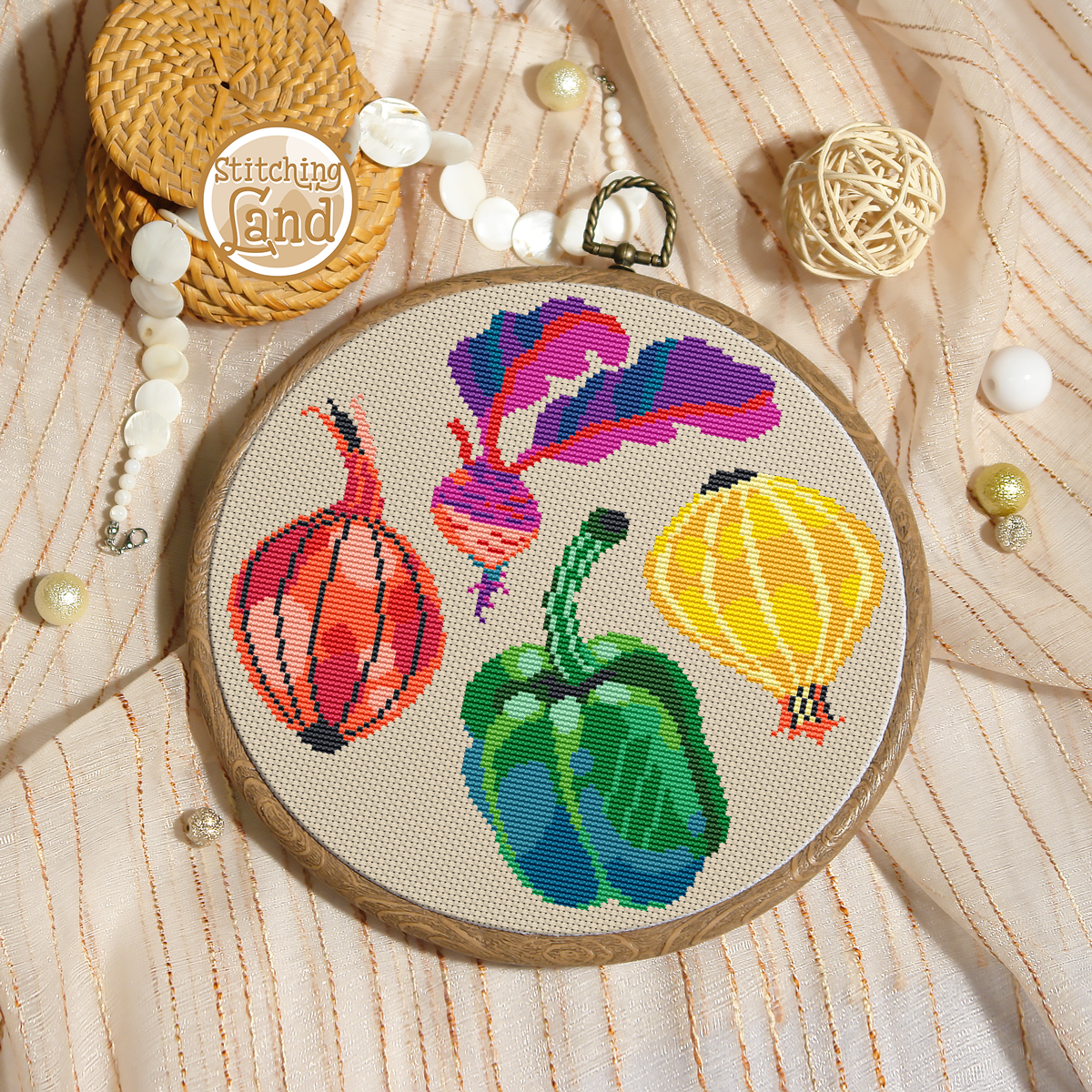 Vegetables Cross Stitch Pattern
