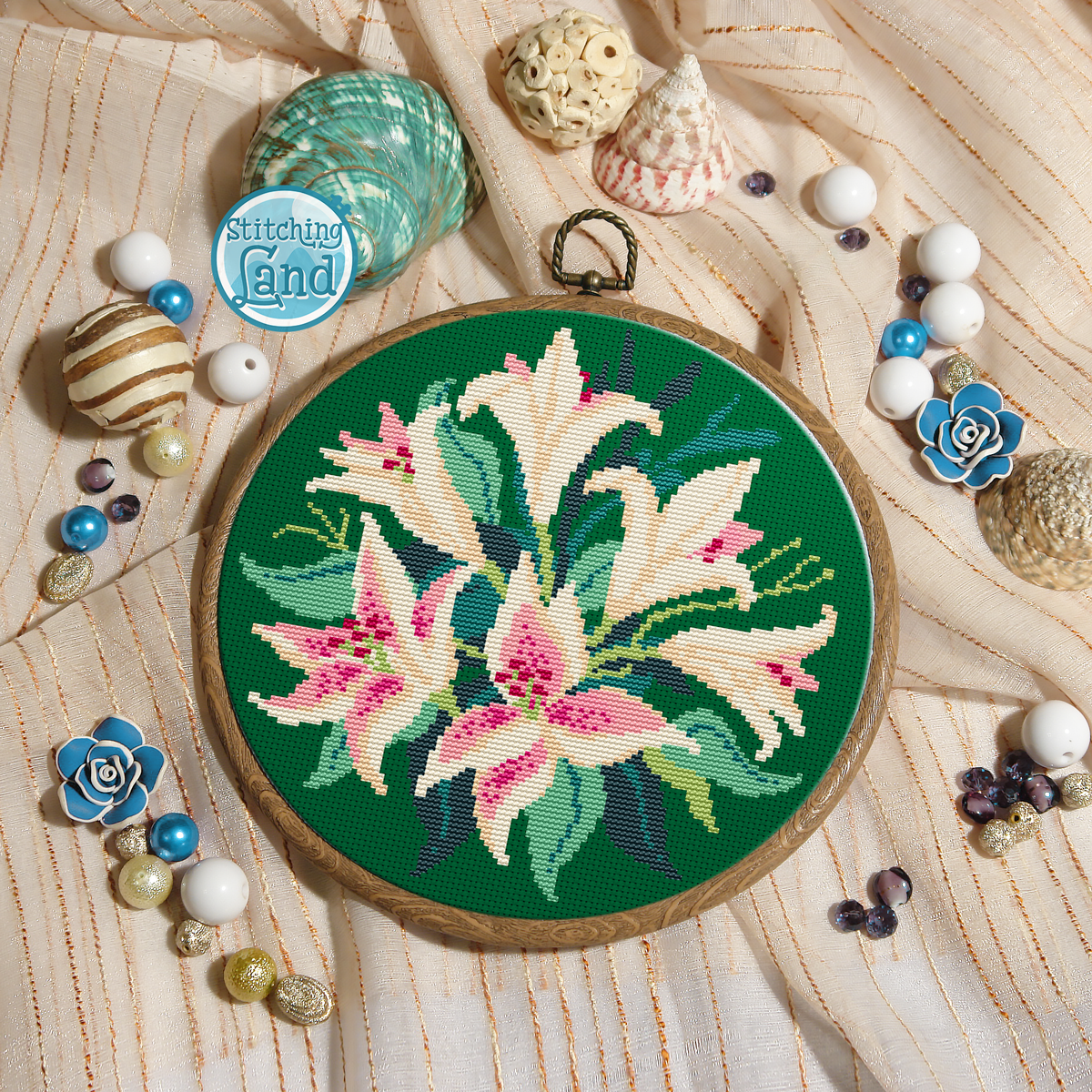 White Lily Cross Stitch Pattern