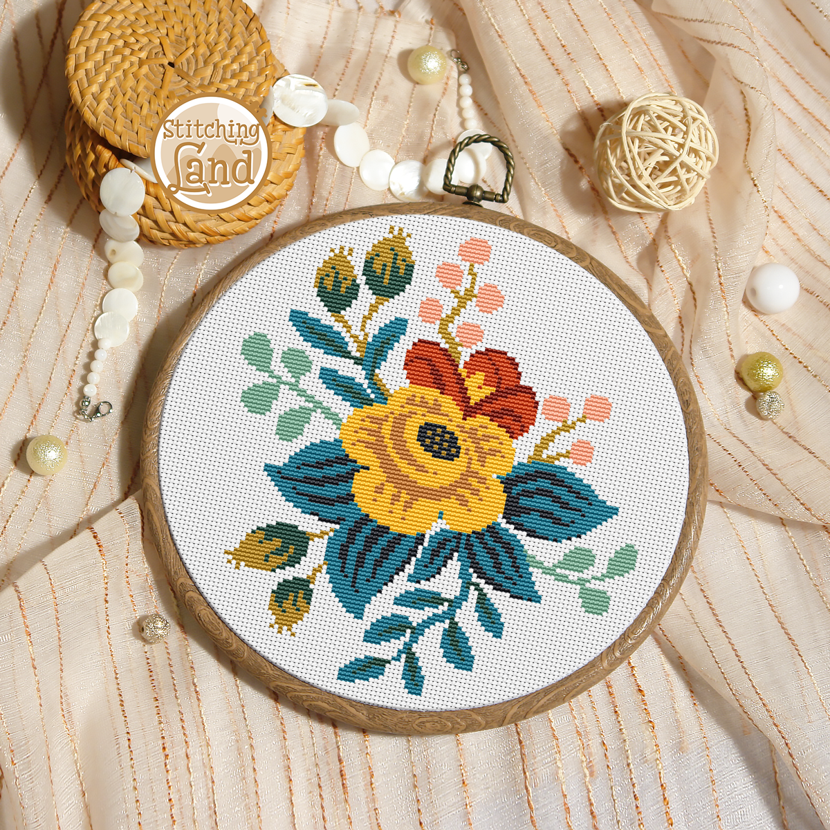 Yellow Flower II Cross Stitch Pattern