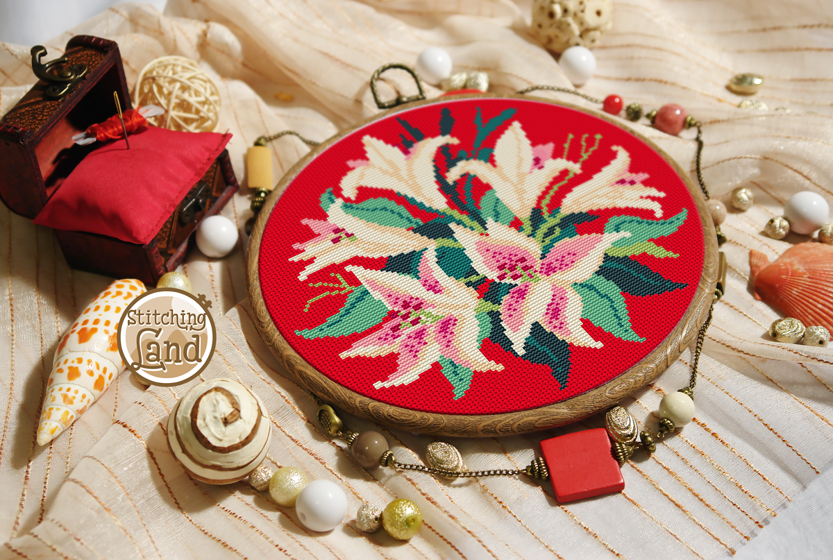 White Lily Cross Stitch Pattern