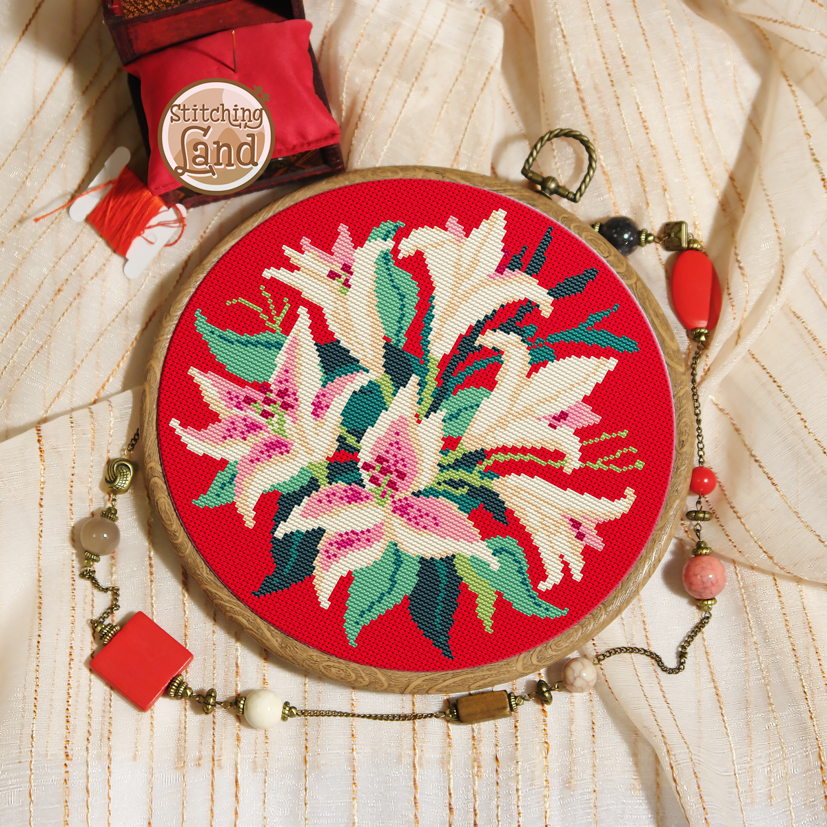 White Lily Cross Stitch Pattern