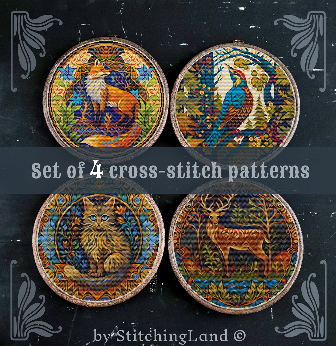 Animals II Cross Stitch Pattern Set