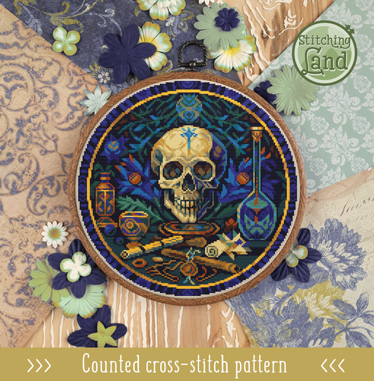 Alchemical Still Life Cross Stitch Pattern