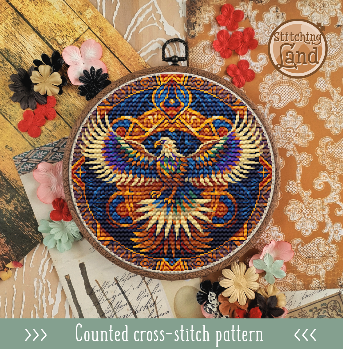 Art Nouveau Eagle Cross Stitch Pattern