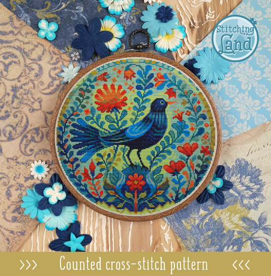 Bird In Bloom II Cross Stitch Pattern