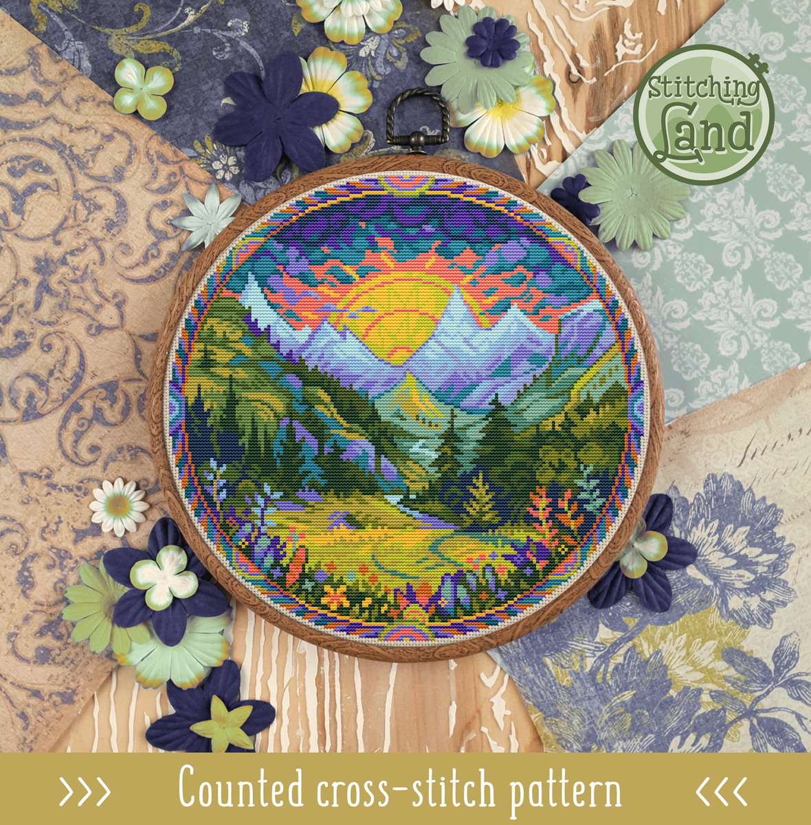 Blooming Valley Cross Stitch Pattern