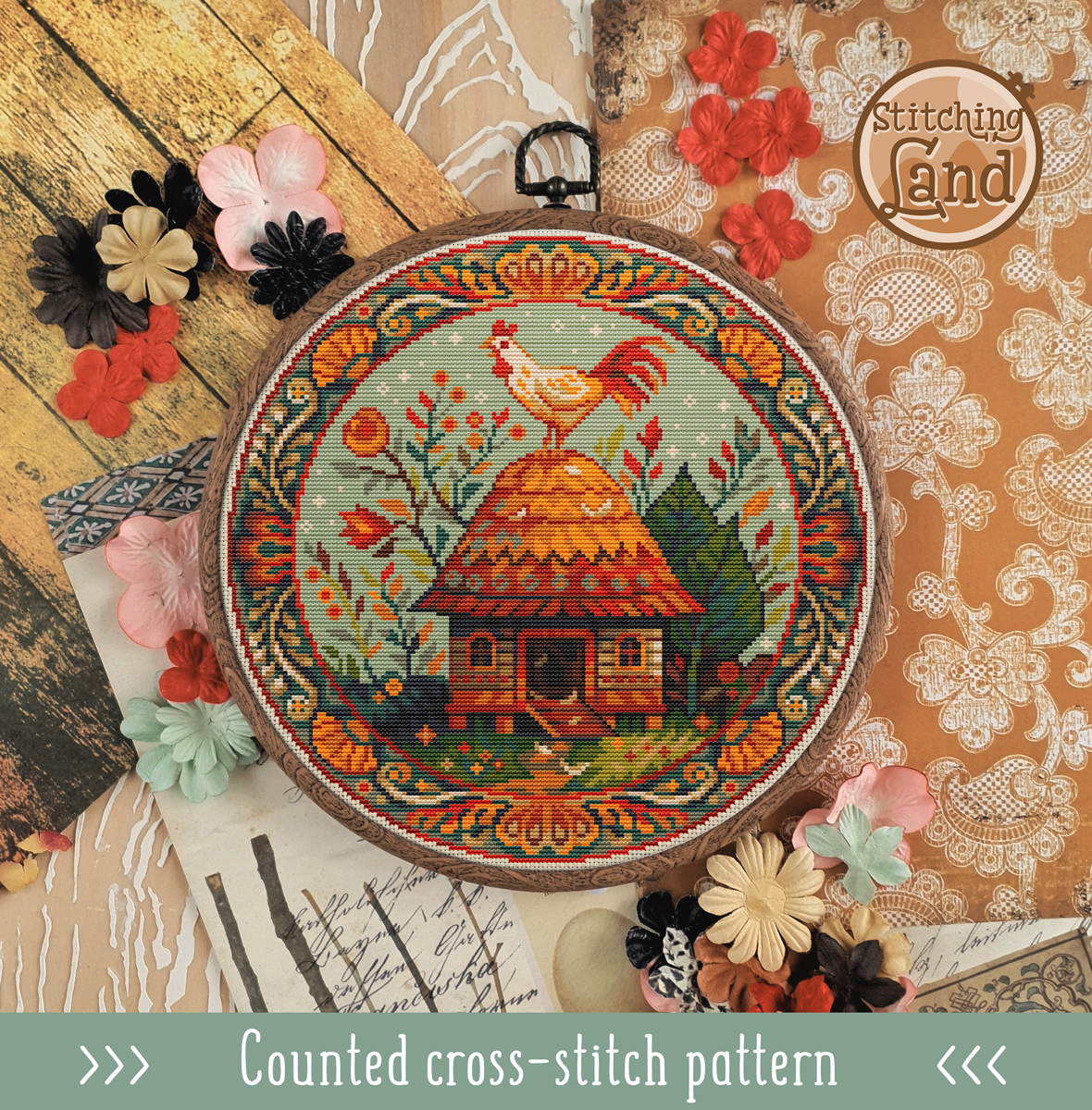 Chicken House Cross Stitch Pattern