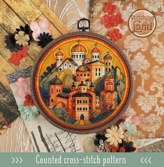 Golden Town II Cross Stitch Pattern