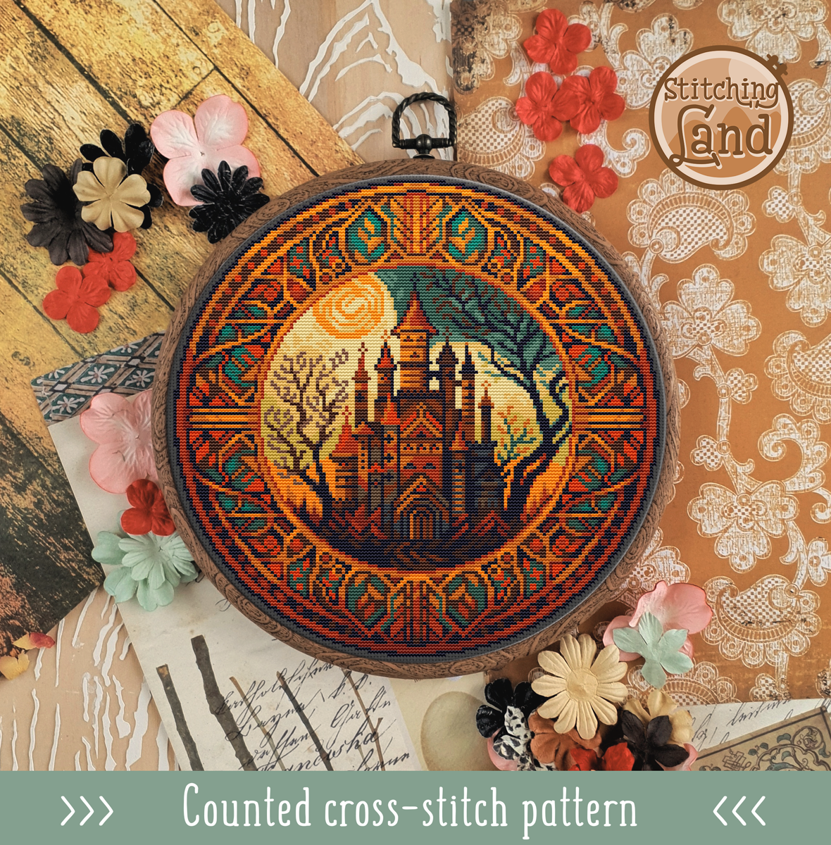 Gothic Castle Cross Stitch Pattern