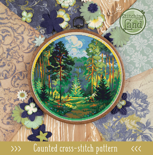 Hidden Clearing Cross Stitch Pattern