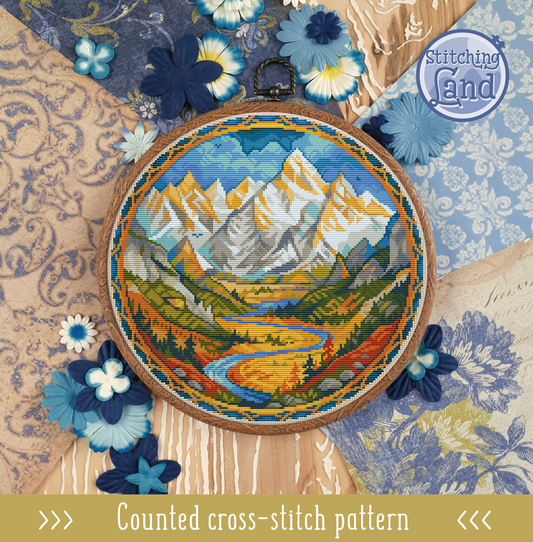 Mountain Valley Cross Stitch Pattern