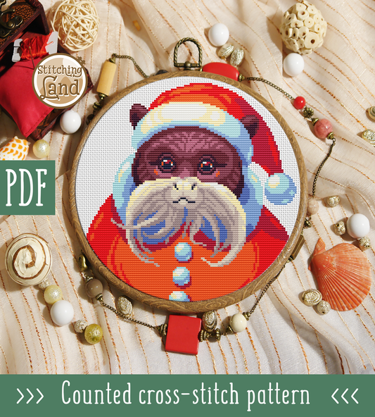 Mr. Tamarin Cross Stitch Pattern