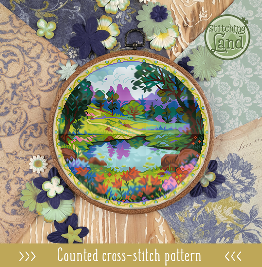 Picturesque Pond Cross Stitch Pattern