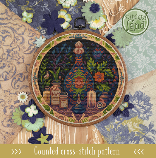 Still Life & Herbs Cross Stitch Pattern