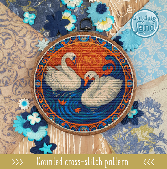 Swan Pair Cross Stitch Pattern