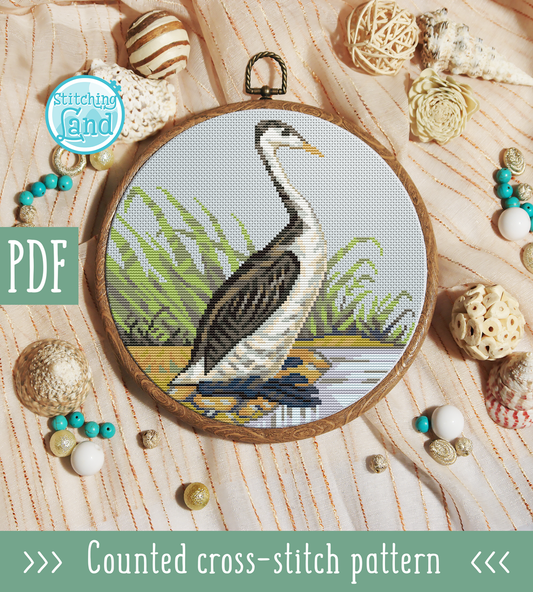 Western Grebe Cross Stitch Pattern