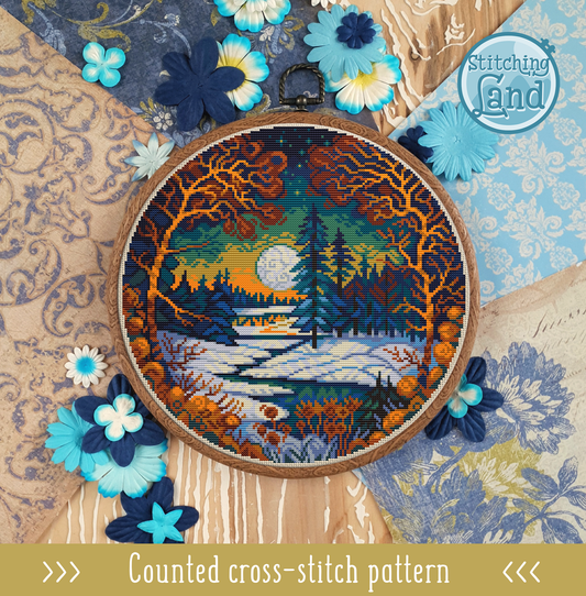 Winter Forest Cross Stitch Pattern
