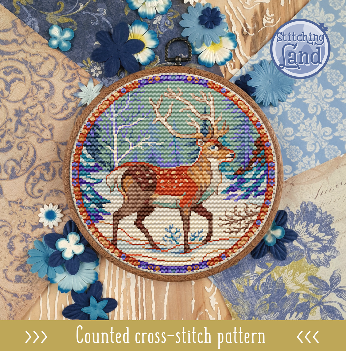 Winter Guardian Cross Stitch Pattern