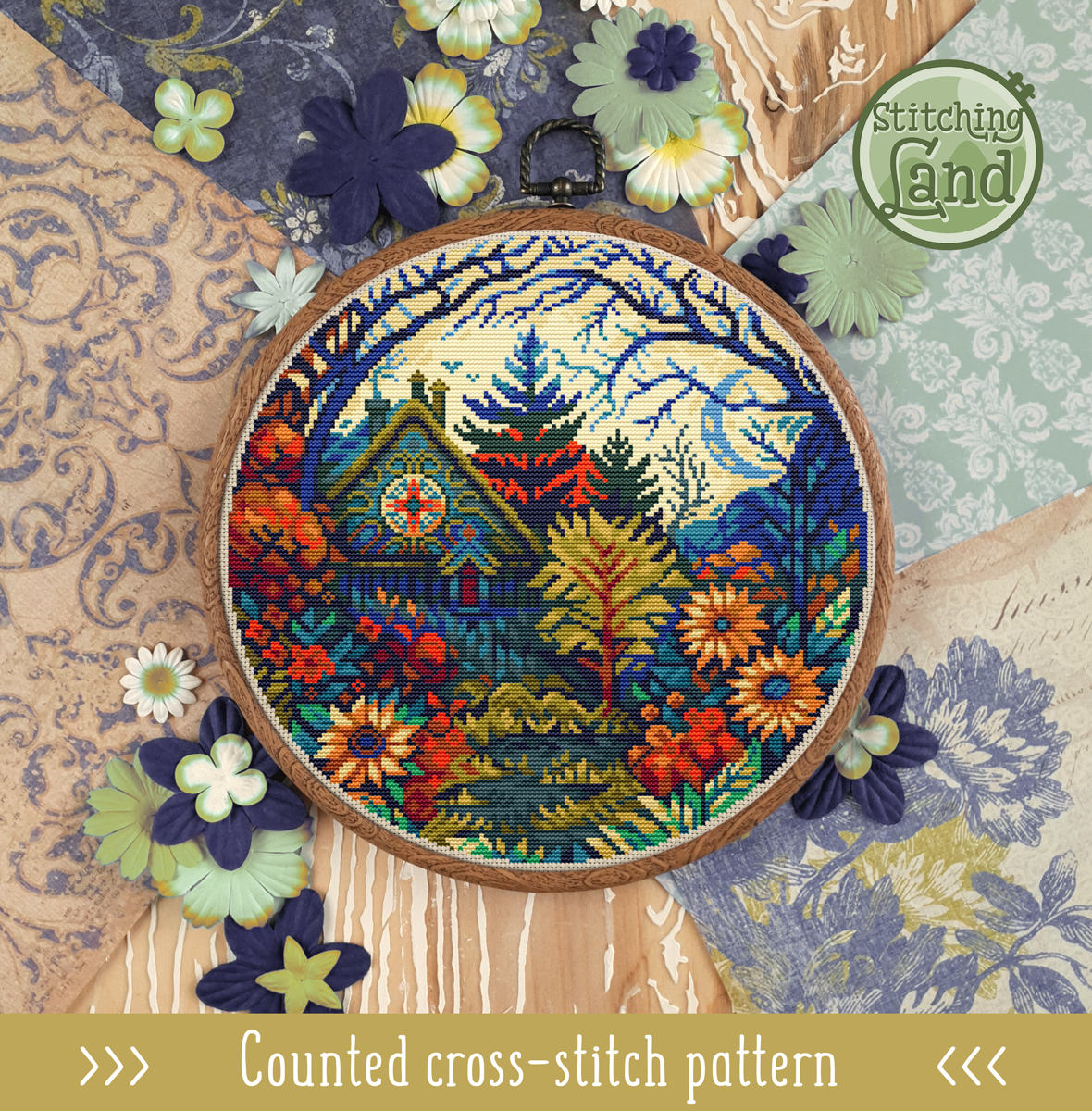 Witch's Garden Cross Stitch Pattern