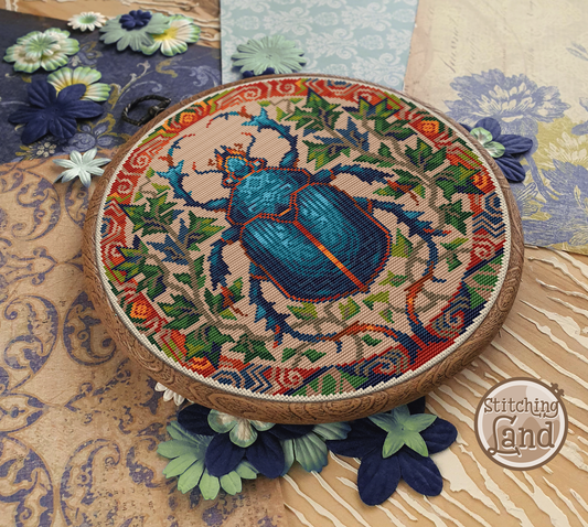 Art Nouveau Beetle Cross Stitch Pattern