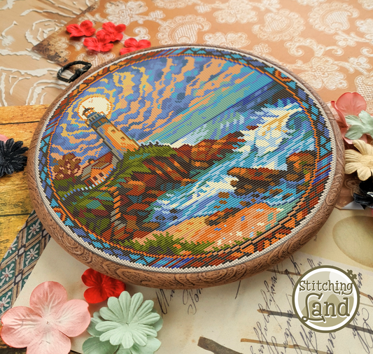 Art Nouveau Lighthouse VII Cross Stitch Pattern