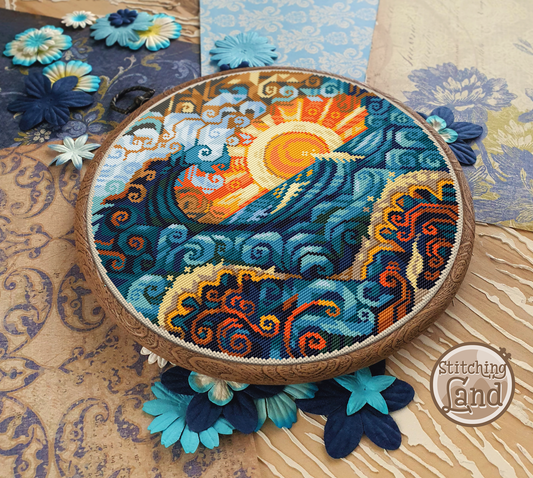 Art Nouveau Ocean Cross Stitch Pattern