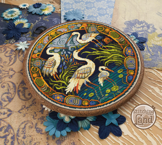Art Nouveau Storks Cross Stitch Pattern