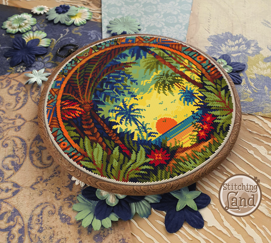 Art Nouveau Tropics Cross Stitch Pattern