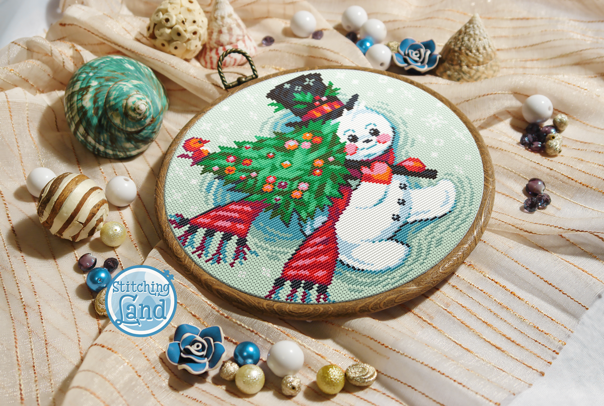 Christmas Snowman II Cross Stitch Pattern