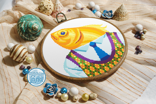 Mr. Golden Fish Cross Stitch Pattern