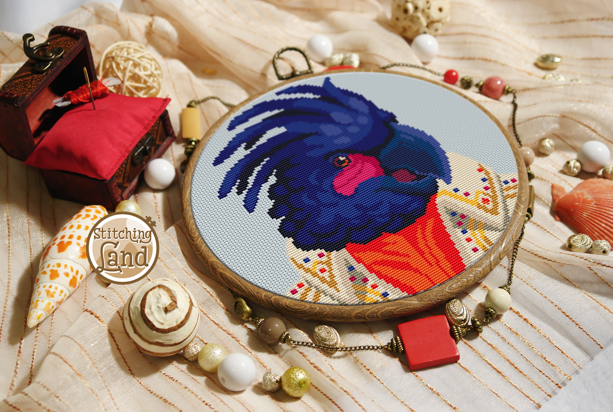 Mr. Palm Cockatoo Cross Stitch Pattern