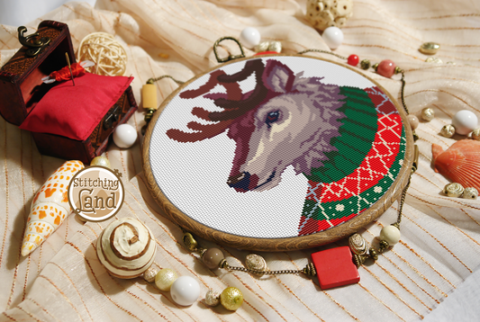 Mr. Reindeer Cross Stitch Pattern