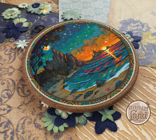 Sun & Moon Symphony Cross Stitch Pattern