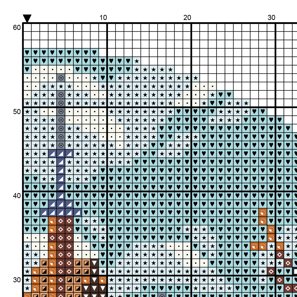 Old Town Map Cross Stitch Pattern
