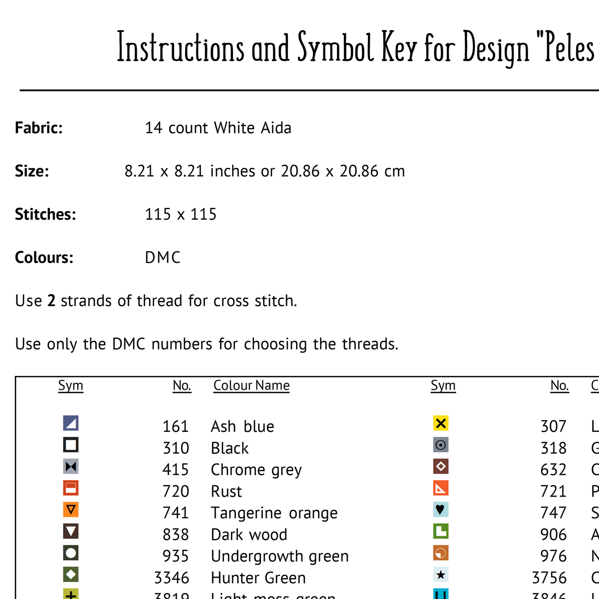 Ferns Cross Stitch Pattern
