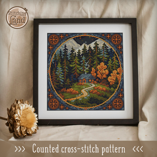 Forester's House II Cross Stitch Pattern Square