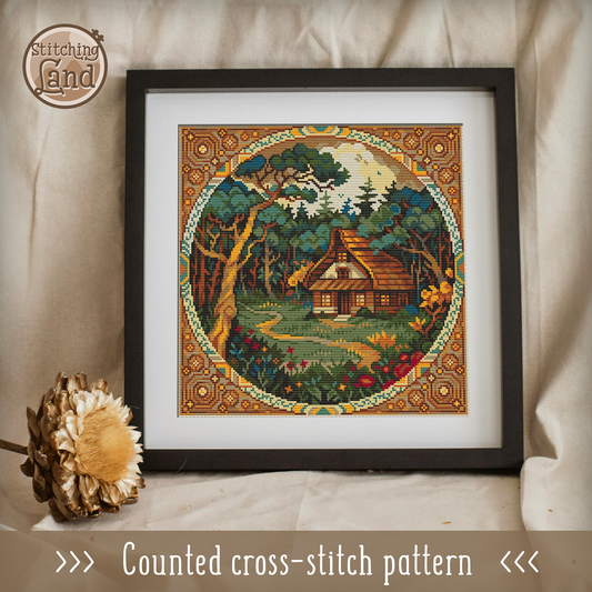 Forester's House III Cross Stitch Pattern Square