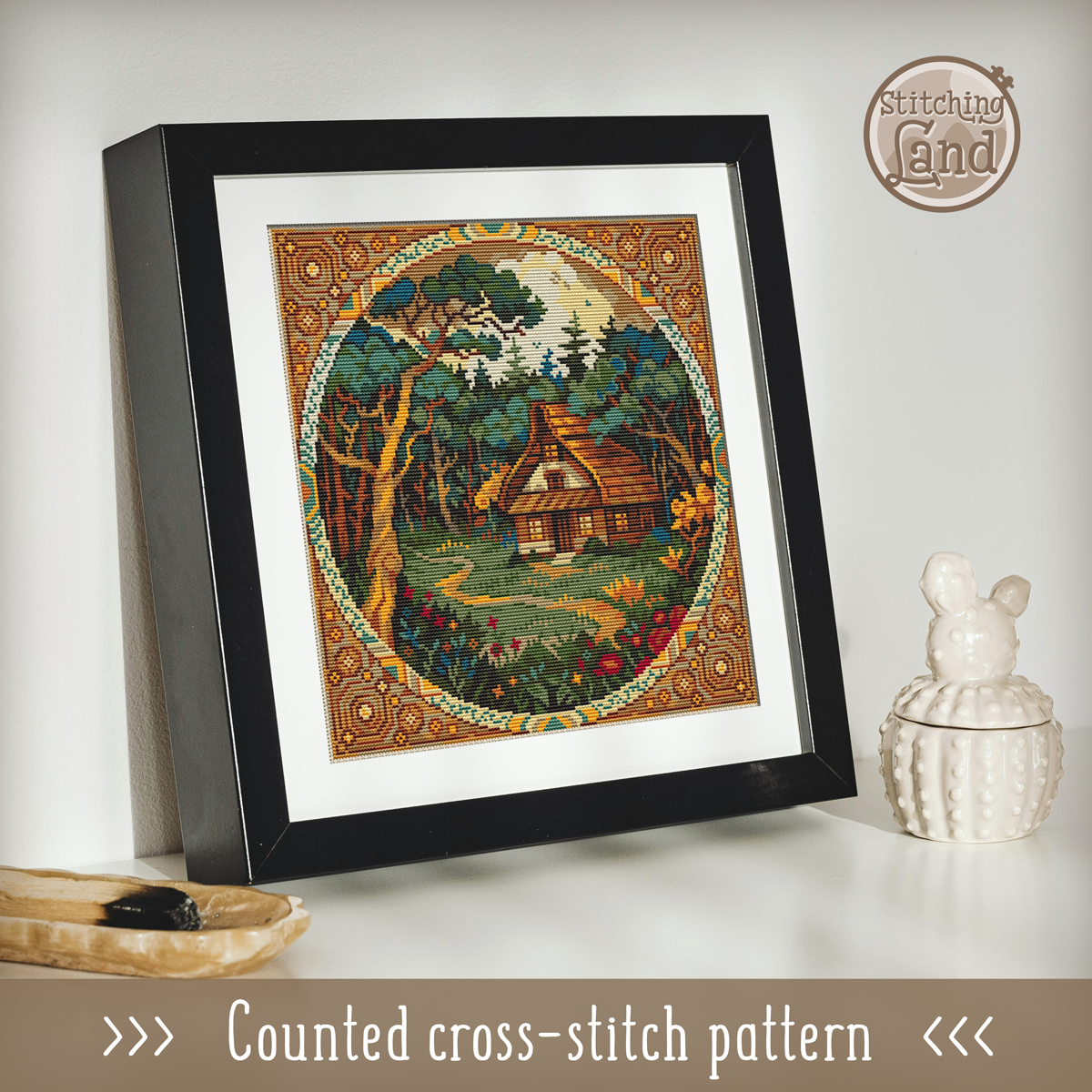 Forester's House III Cross Stitch Pattern Square