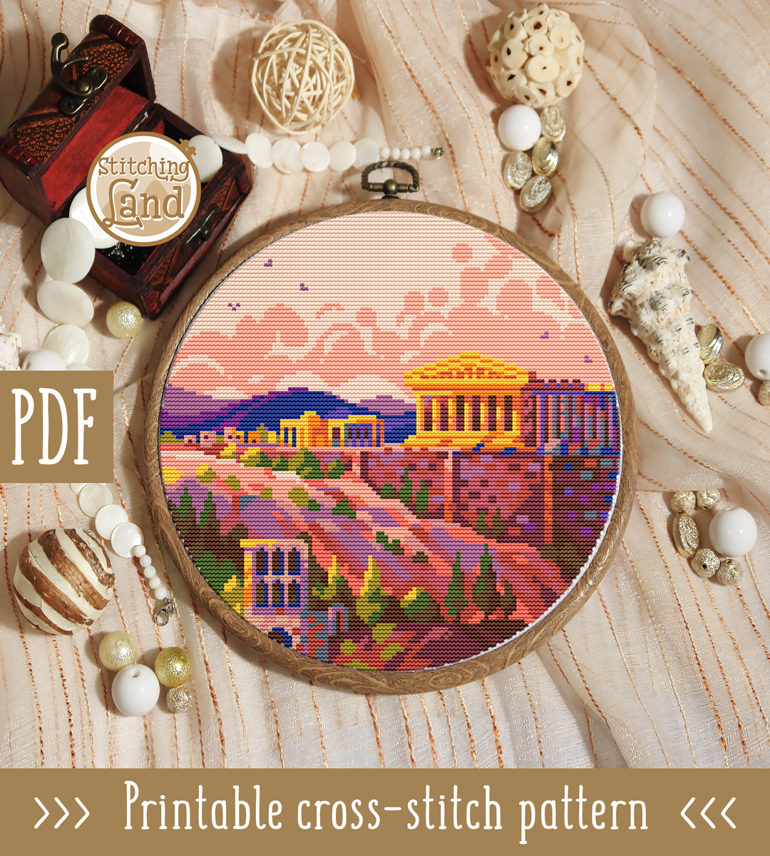 Acropolis Cross Stitch Pattern