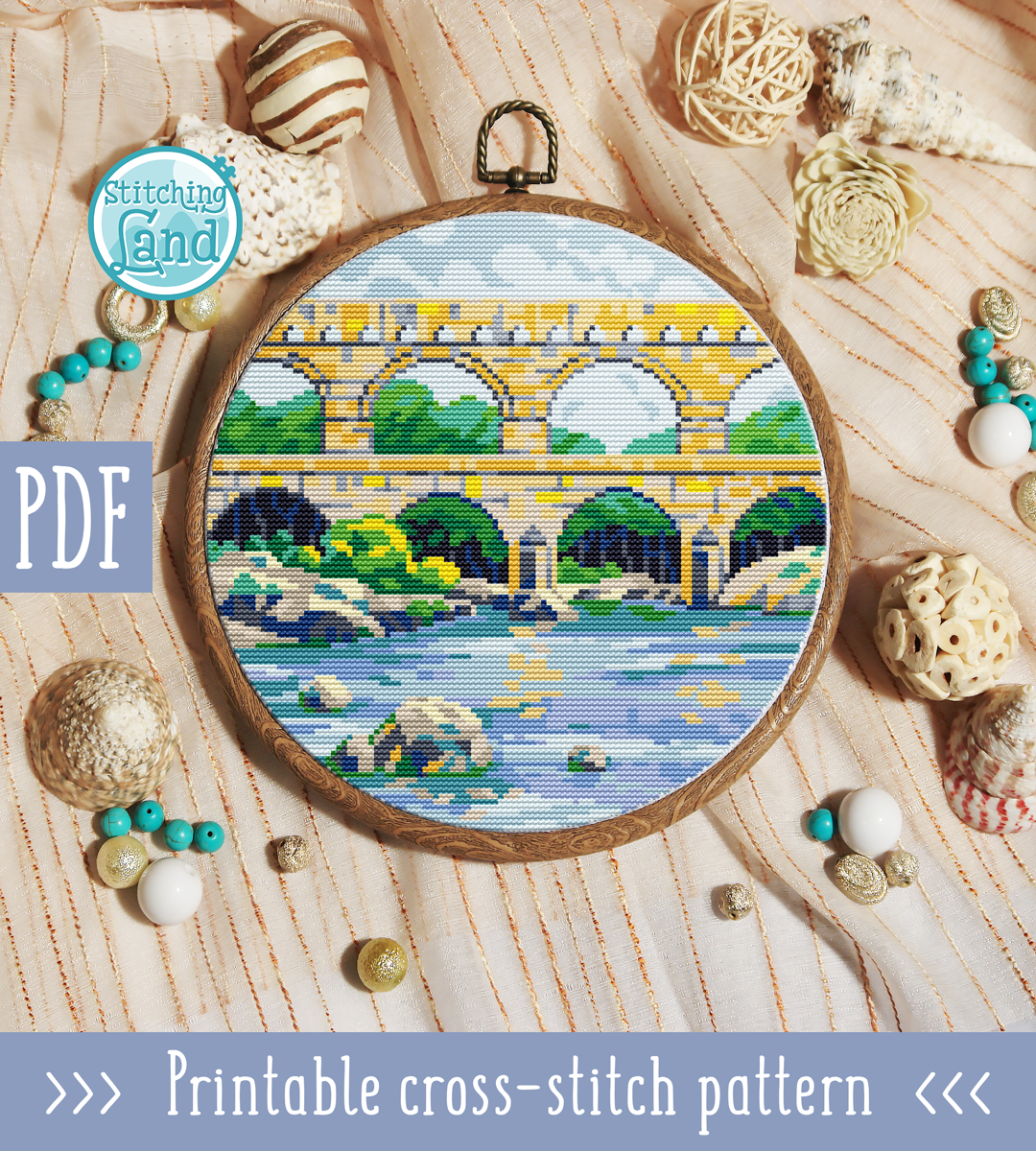 Aqueduct Cross Stitch Pattern