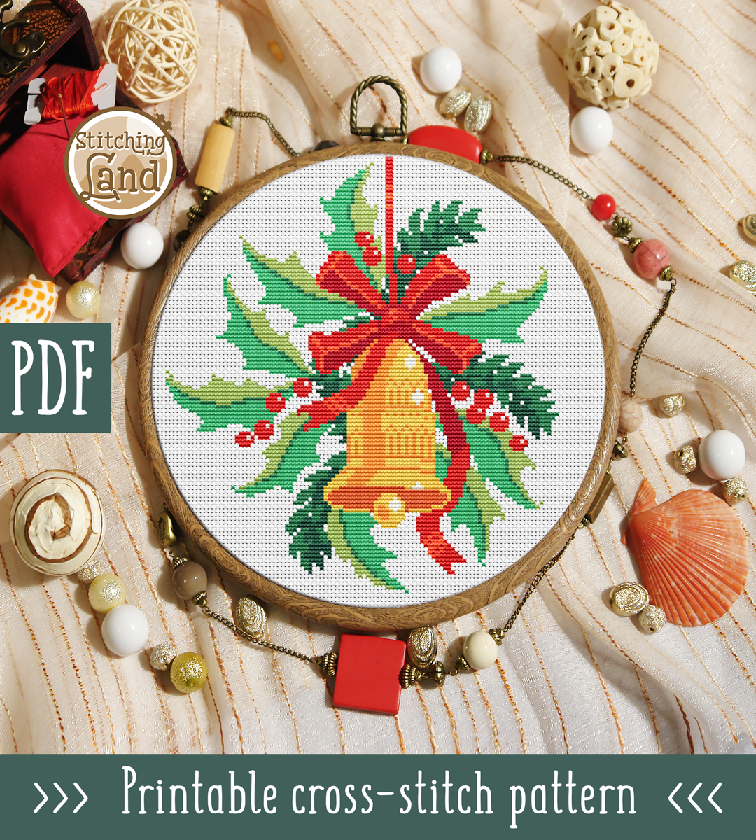 Christmas Bell Cross Stitch Pattern